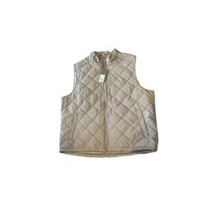 Goodfellow Men’s Midweight Puffer Sleeveless Jacket Tan Xl Diamond Stitched New